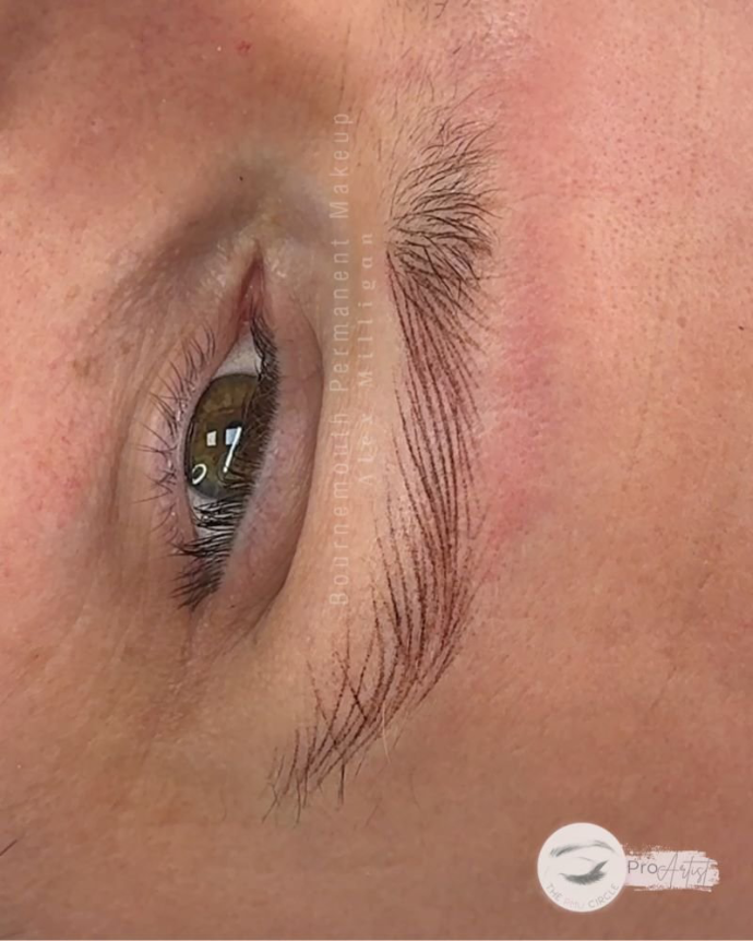 hyperrealism brows for male alopecia client near Bournemouth Dorset
