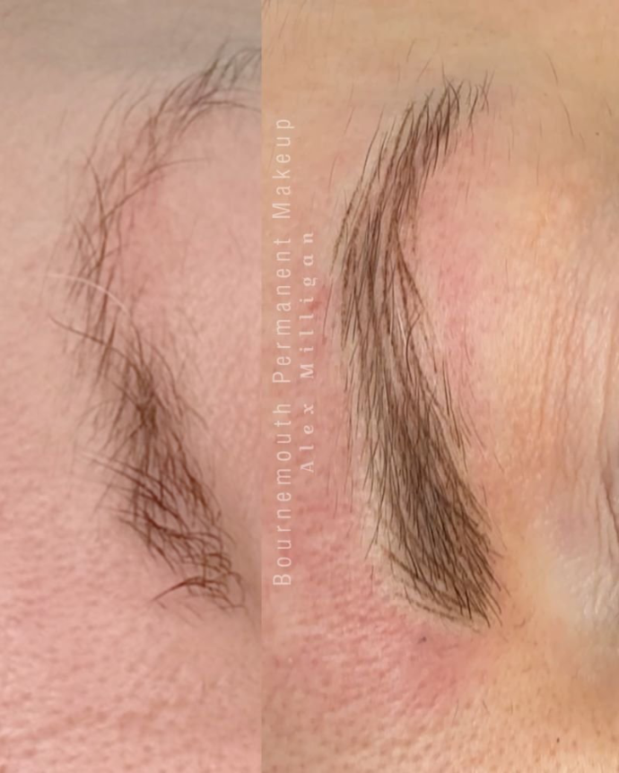 hair stroke brows by Alex Milligan Christchurch Dorset