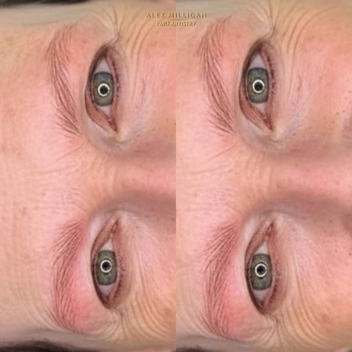 Hyperrealism brows for client with no brow hair near Bournemouth
