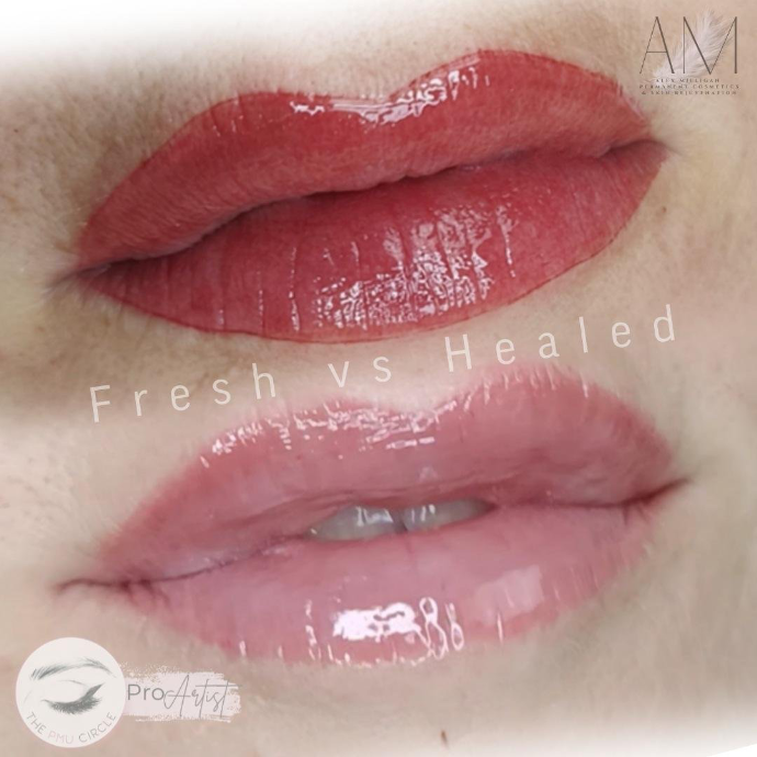 lip blush after treatment and healed Alex Milligan Christchurch